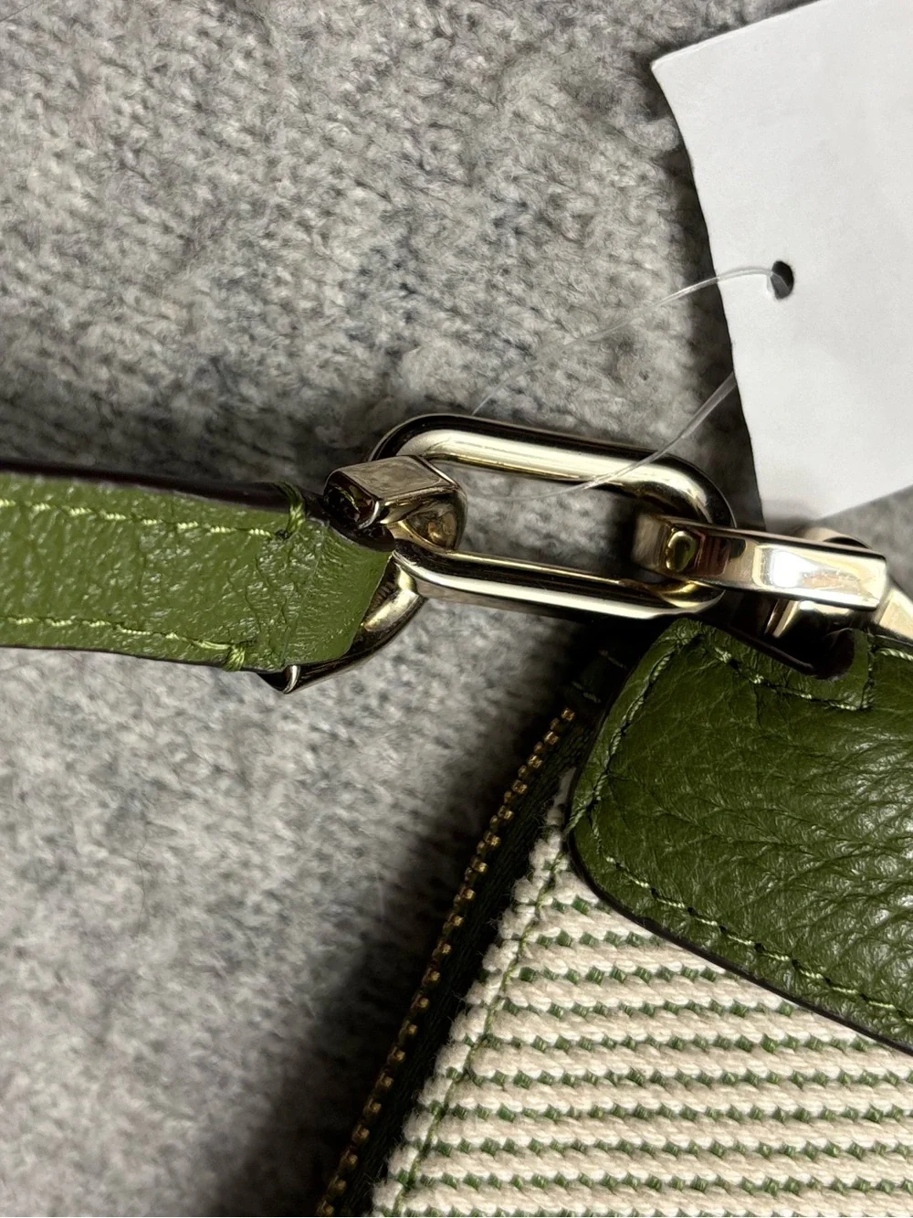 kate spade Green and Cream Canvas Leather Crossbody Bag